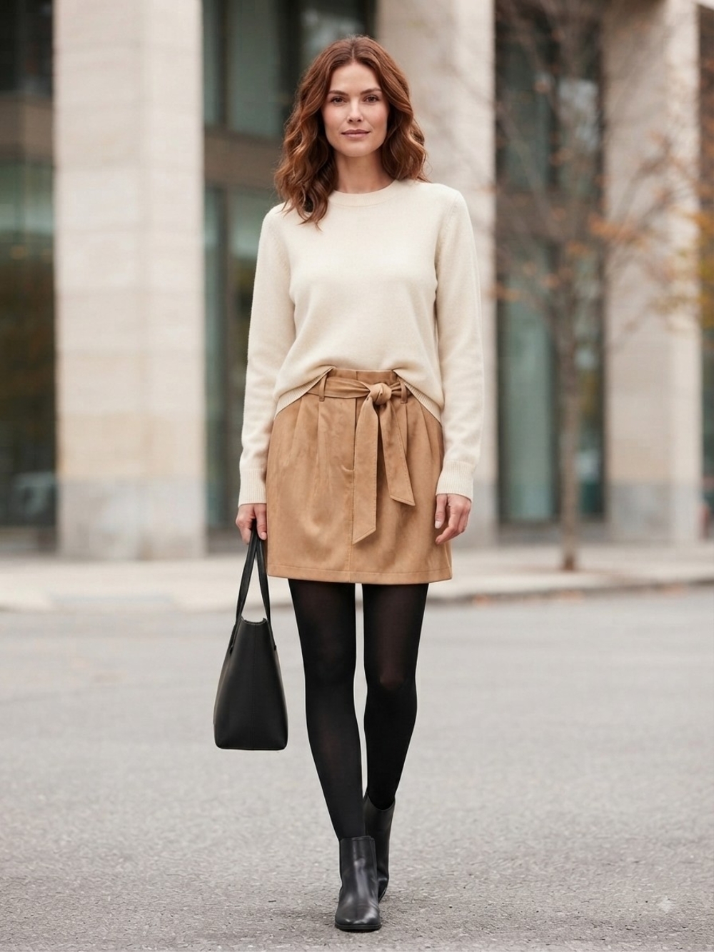 NWT Loft Faux Suede Tie-Waist Skirt – Size 14